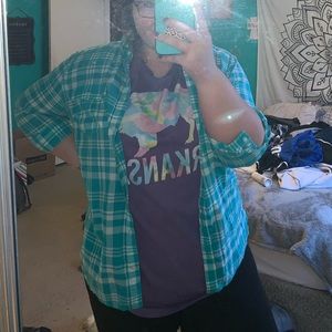 St. John’s Bay Blue and White Plaid Flannel